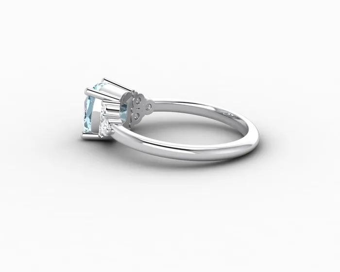 Sapheena Jewelry Rings Astrid 15 Ct Cushion Cut Natural Aquamarine Engagement Ring