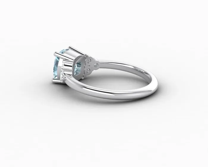 Sapheena Jewelry Rings Astrid 15 Ct Cushion Cut Natural Aquamarine Engagement Ring