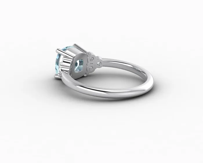 Sapheena Jewelry Rings Astrid 15 Ct Cushion Cut Natural Aquamarine Engagement Ring