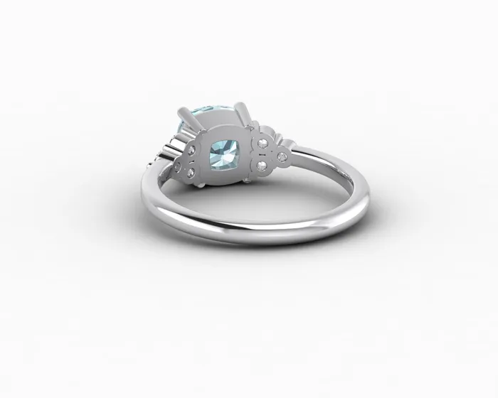 Sapheena Jewelry Rings Astrid 15 Ct Cushion Cut Natural Aquamarine Engagement Ring