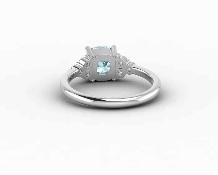 Sapheena Jewelry Rings Astrid 15 Ct Cushion Cut Natural Aquamarine Engagement Ring