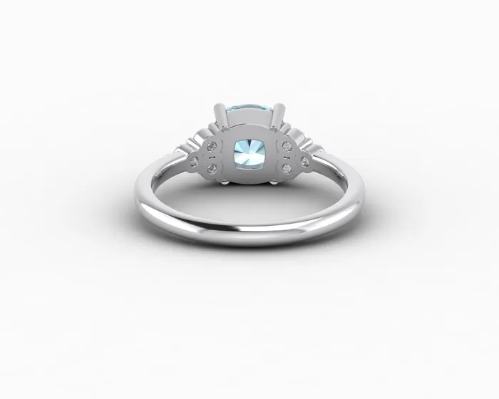 Sapheena Jewelry Rings Astrid 15 Ct Cushion Cut Natural Aquamarine Engagement Ring