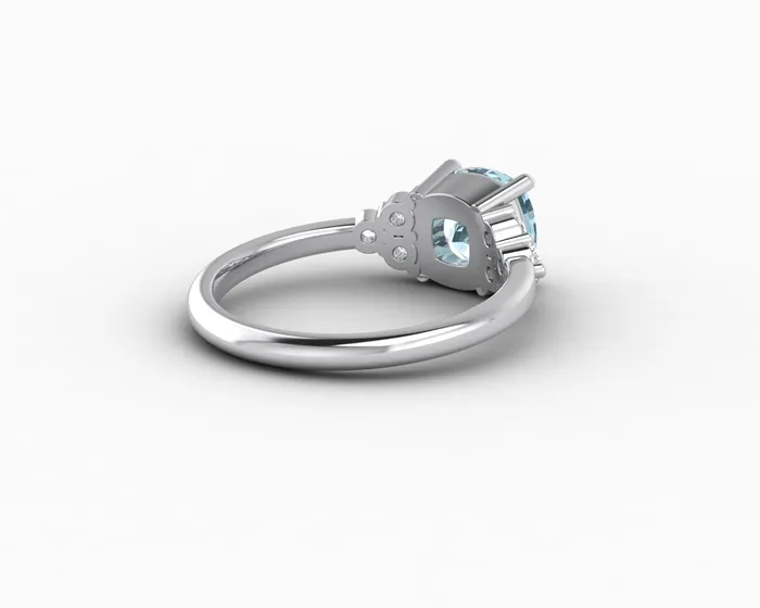 Sapheena Jewelry Rings Astrid 15 Ct Cushion Cut Natural Aquamarine Engagement Ring