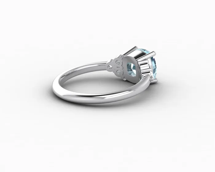 Sapheena Jewelry Rings Astrid 15 Ct Cushion Cut Natural Aquamarine Engagement Ring