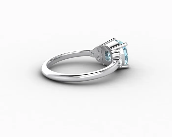 Sapheena Jewelry Rings Astrid 15 Ct Cushion Cut Natural Aquamarine Engagement Ring