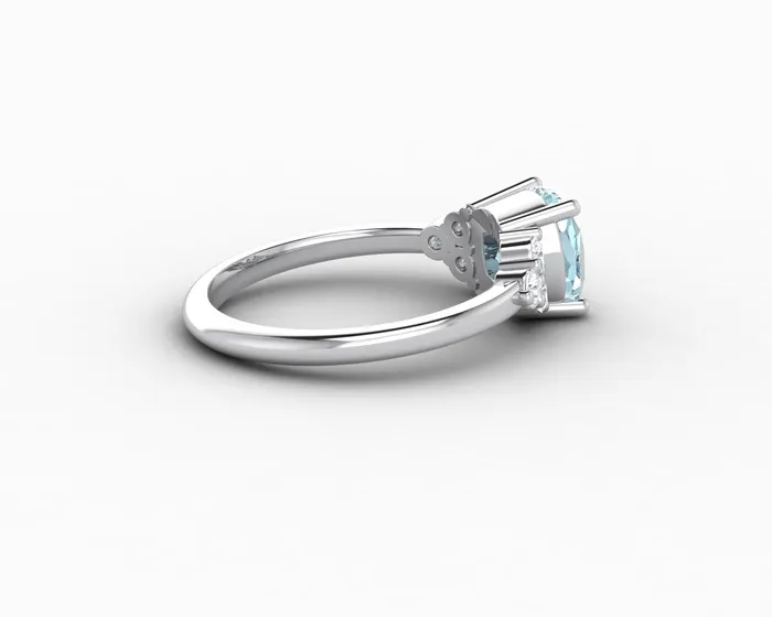 Sapheena Jewelry Rings Astrid 15 Ct Cushion Cut Natural Aquamarine Engagement Ring