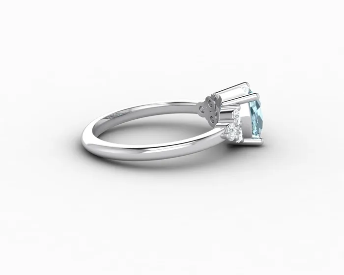 Sapheena Jewelry Rings Astrid 15 Ct Cushion Cut Natural Aquamarine Engagement Ring