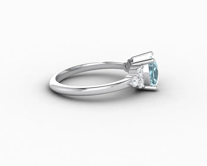 Sapheena Jewelry Rings Astrid 15 Ct Cushion Cut Natural Aquamarine Engagement Ring