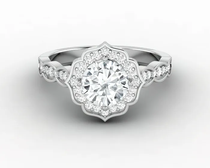 Sapheena Jewelry Rings Athena 10 Ct Round Cut Moissanite Engagement Ring