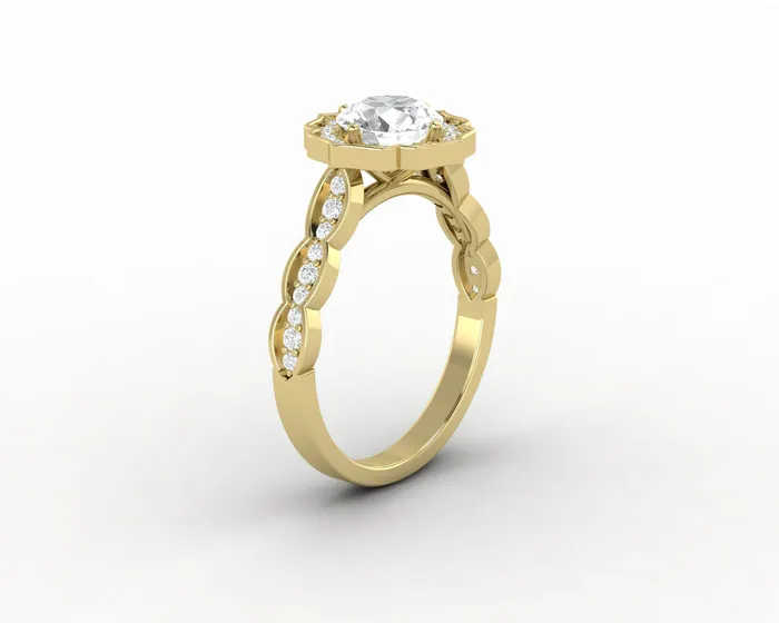 Sapheena Jewelry Rings Athena 10 Ct Round Cut Moissanite Engagement Ring