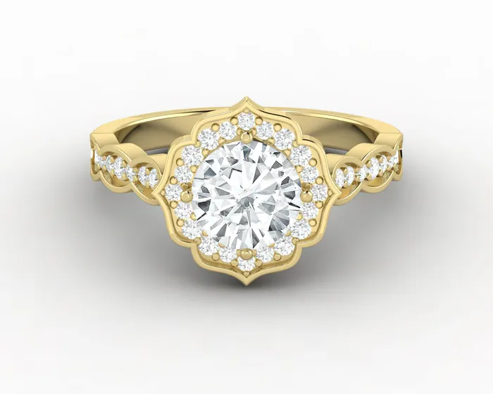 Sapheena Jewelry Rings Athena 10 Ct Round Cut Moissanite Engagement Ring
