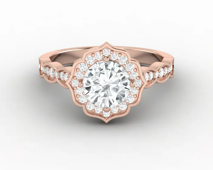 Sapheena Jewelry Rings Athena 10 Ct Round Cut Moissanite Engagement Ring