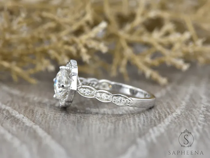 Sapheena Jewelry Rings Athena 10 Ct Round Cut Moissanite Engagement Ring