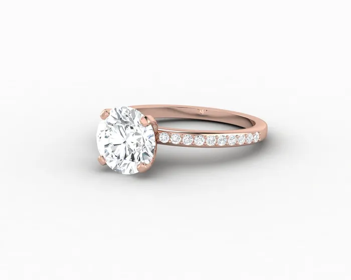 Sapheena Jewelry Rings Eleonora 175 Ct Round Cut Engagement Ring with Side Stones