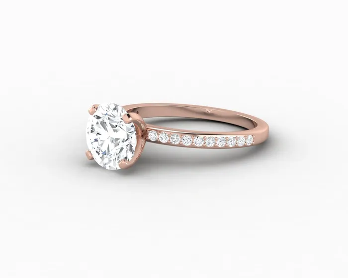 Sapheena Jewelry Rings Eleonora 175 Ct Round Cut Engagement Ring with Side Stones