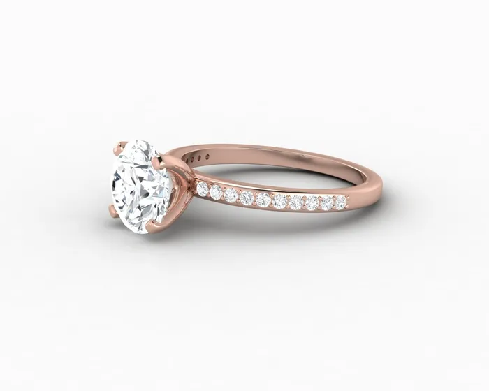Sapheena Jewelry Rings Eleonora 175 Ct Round Cut Engagement Ring with Side Stones