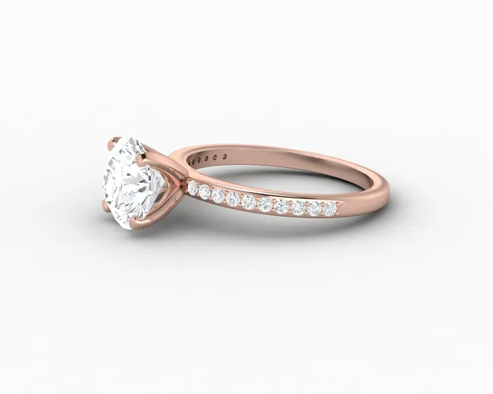Sapheena Jewelry Rings Eleonora 175 Ct Round Cut Engagement Ring with Side Stones