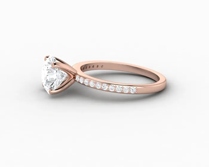 Sapheena Jewelry Rings Eleonora 175 Ct Round Cut Engagement Ring with Side Stones