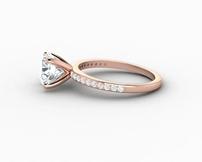 Sapheena Jewelry Rings Eleonora 175 Ct Round Cut Engagement Ring with Side Stones