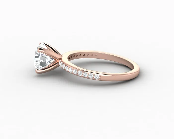 Sapheena Jewelry Rings Eleonora 175 Ct Round Cut Engagement Ring with Side Stones