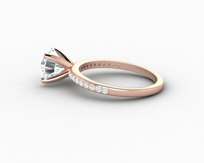 Sapheena Jewelry Rings Eleonora 175 Ct Round Cut Engagement Ring with Side Stones