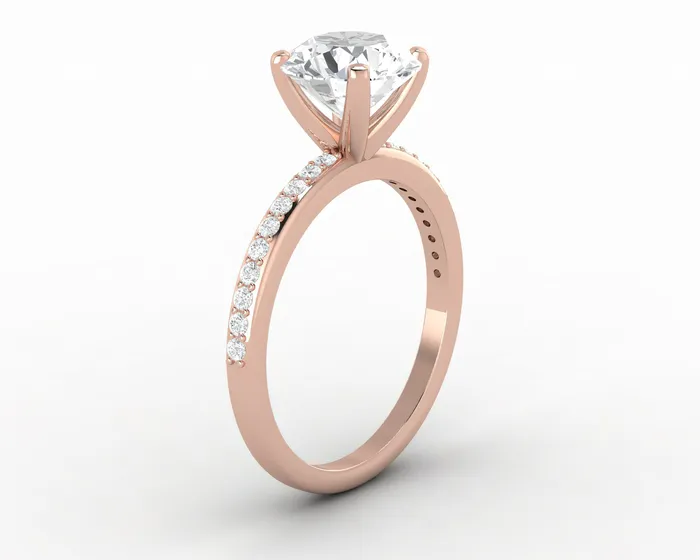 Sapheena Jewelry Rings Eleonora 175 Ct Round Cut Engagement Ring with Side Stones