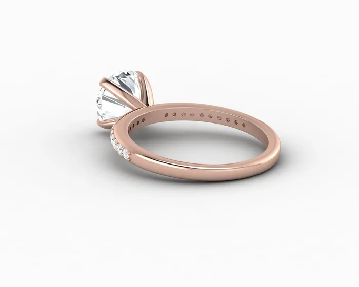 Sapheena Jewelry Rings Eleonora 175 Ct Round Cut Engagement Ring with Side Stones