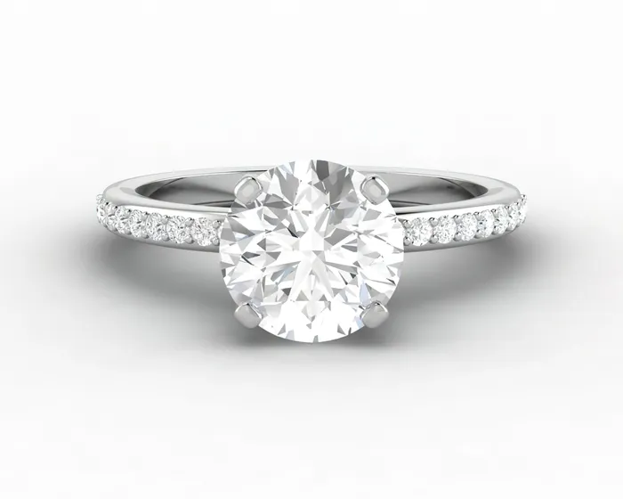 Sapheena Jewelry Rings Eleonora 175 Ct Round Cut Engagement Ring with Side Stones