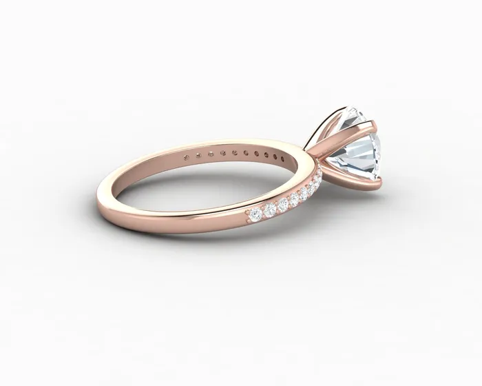 Sapheena Jewelry Rings Eleonora 175 Ct Round Cut Engagement Ring with Side Stones