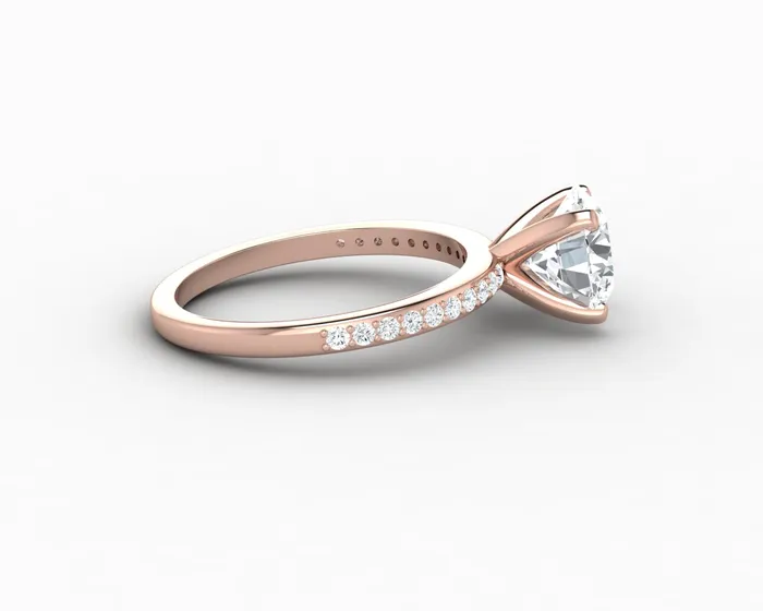 Sapheena Jewelry Rings Eleonora 175 Ct Round Cut Engagement Ring with Side Stones