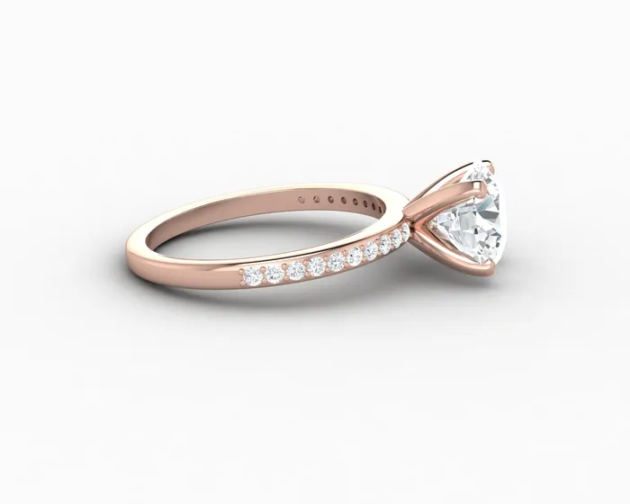 Sapheena Jewelry Rings Eleonora 175 Ct Round Cut Engagement Ring with Side Stones