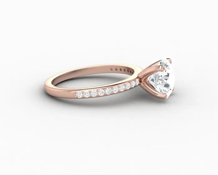 Sapheena Jewelry Rings Eleonora 175 Ct Round Cut Engagement Ring with Side Stones