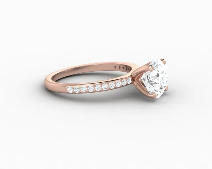 Sapheena Jewelry Rings Eleonora 175 Ct Round Cut Engagement Ring with Side Stones