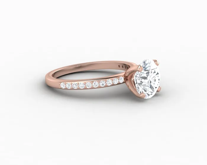 Sapheena Jewelry Rings Eleonora 175 Ct Round Cut Engagement Ring with Side Stones
