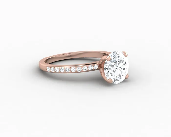 Sapheena Jewelry Rings Eleonora 175 Ct Round Cut Engagement Ring with Side Stones