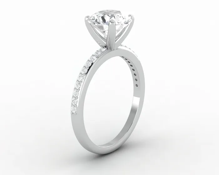 Sapheena Jewelry Rings Eleonora 175 Ct Round Cut Engagement Ring with Side Stones