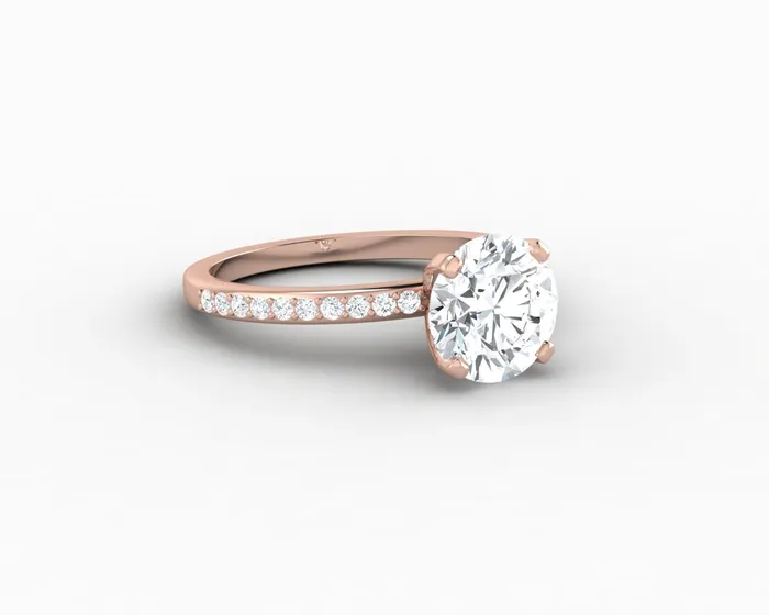 Sapheena Jewelry Rings Eleonora 175 Ct Round Cut Engagement Ring with Side Stones