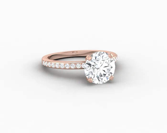 Sapheena Jewelry Rings Eleonora 175 Ct Round Cut Engagement Ring with Side Stones