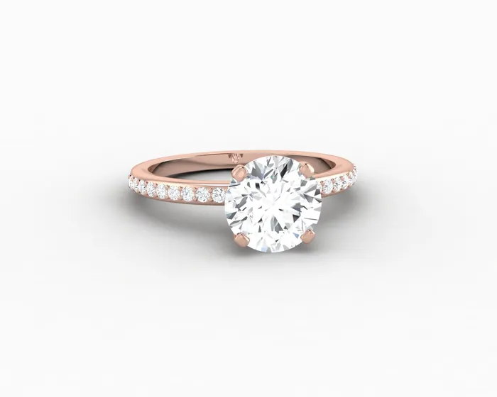 Sapheena Jewelry Rings Eleonora 175 Ct Round Cut Engagement Ring with Side Stones