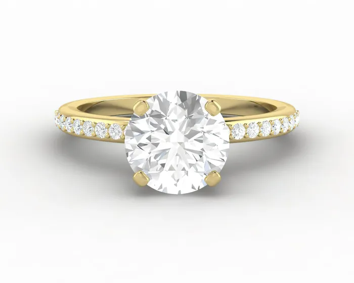 Sapheena Jewelry Rings Eleonora 175 Ct Round Cut Engagement Ring with Side Stones