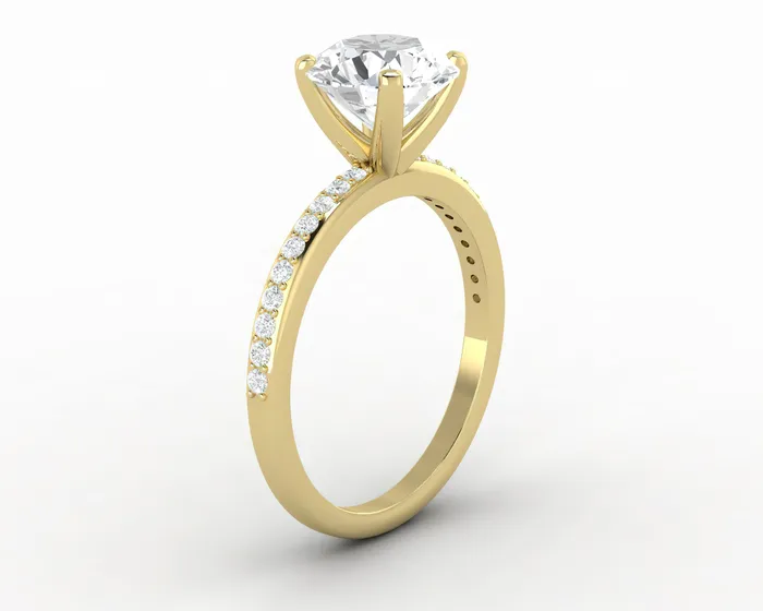 Sapheena Jewelry Rings Eleonora 175 Ct Round Cut Engagement Ring with Side Stones