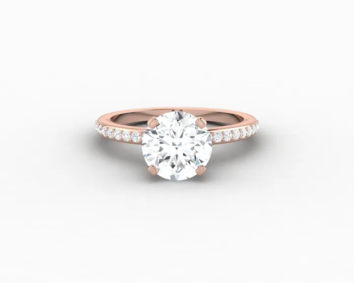 Sapheena Jewelry Rings Eleonora 175 Ct Round Cut Engagement Ring with Side Stones