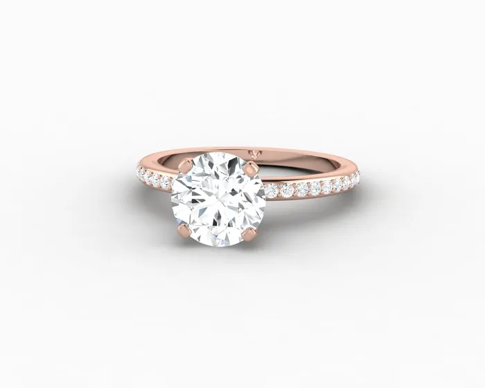 Sapheena Jewelry Rings Eleonora 175 Ct Round Cut Engagement Ring with Side Stones