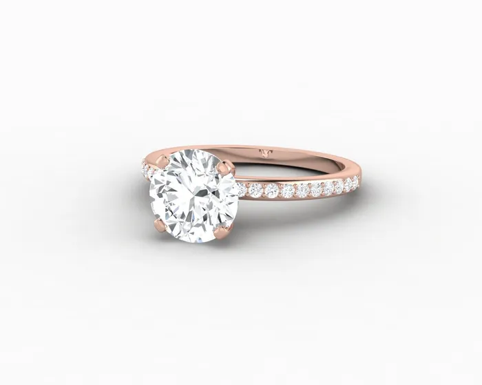 Sapheena Jewelry Rings Eleonora 175 Ct Round Cut Engagement Ring with Side Stones