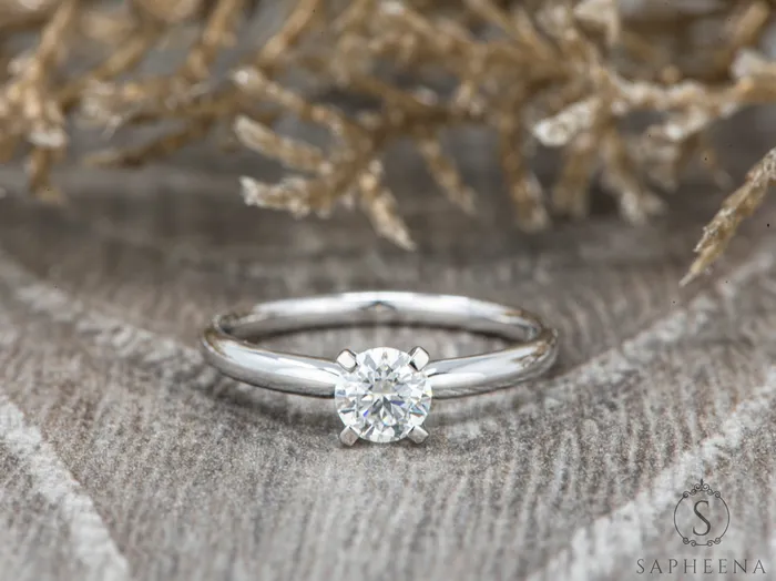 Sapheena Jewelry Rings Lina 05 Ct Solitaire Round Cut LabGrown Diamond Engagement Ring