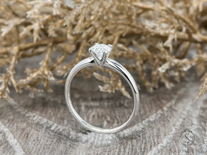 Sapheena Jewelry Rings Lina 05 Ct Solitaire Round Cut LabGrown Diamond Engagement Ring