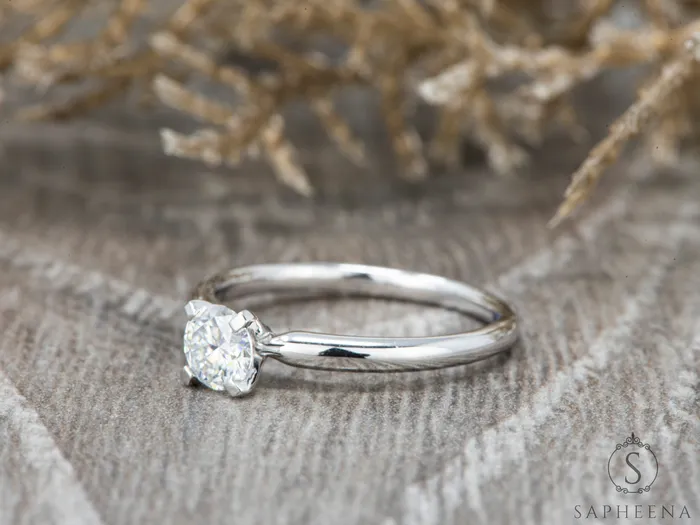 Sapheena Jewelry Rings Lina 05 Ct Solitaire Round Cut LabGrown Diamond Engagement Ring