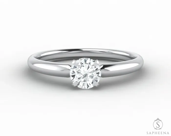 Sapheena Jewelry Rings Lina 05 Ct Solitaire Round Cut LabGrown Diamond Engagement Ring