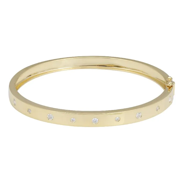 Scattered Diamond Partial Bangle Bracelet NicoleHD Jewelry Bracelets