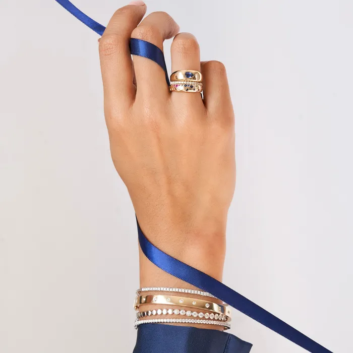 Scattered Diamond Partial Bangle Bracelet NicoleHD Jewelry Bracelets